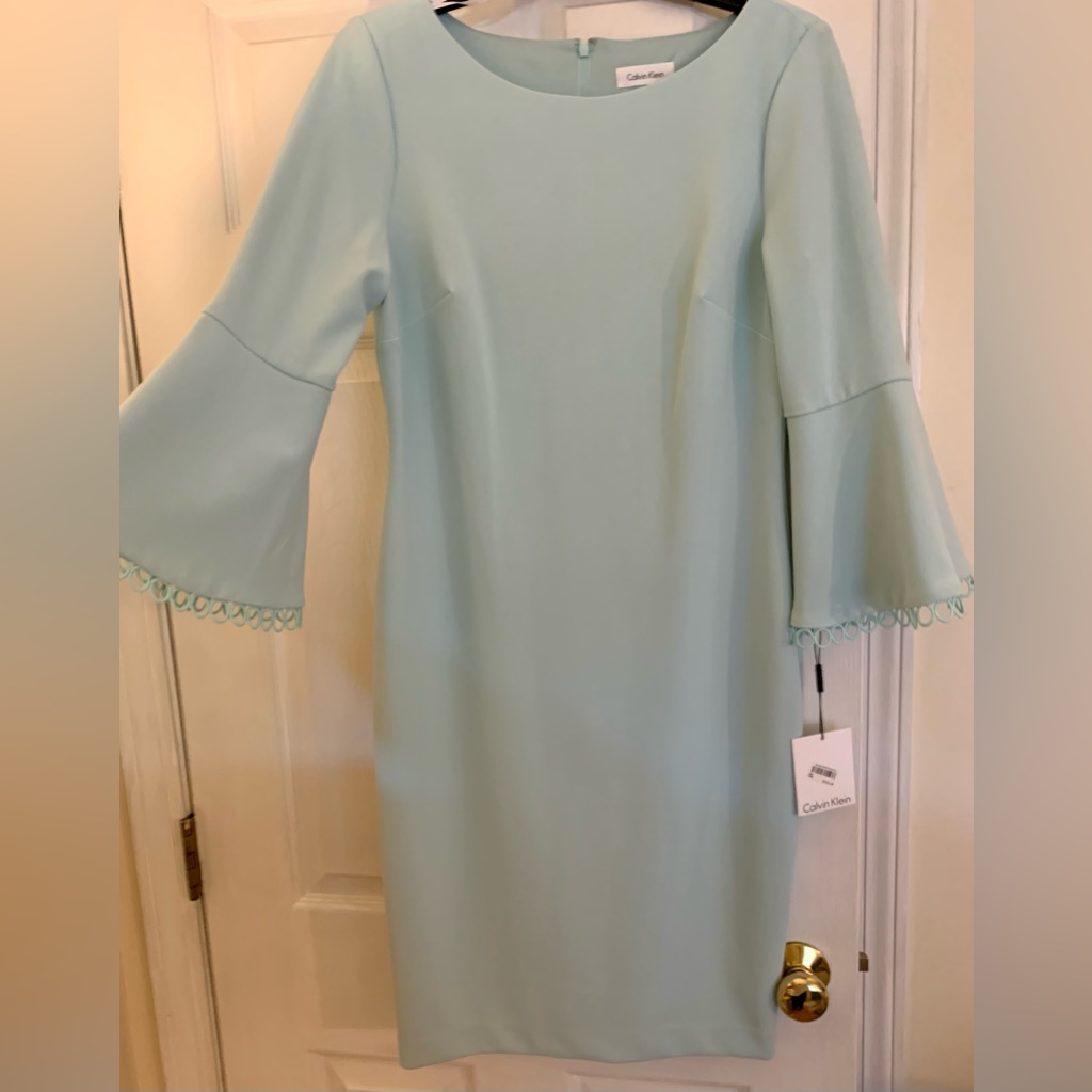 Calvin Klein, Sea Foam, Size 10 Dress With Tags